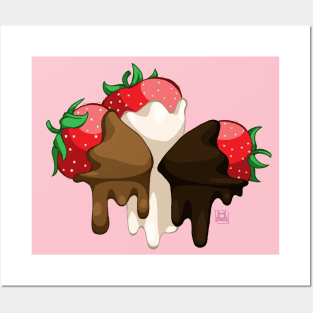 Chocolate Covered Strawberries Posters and Art